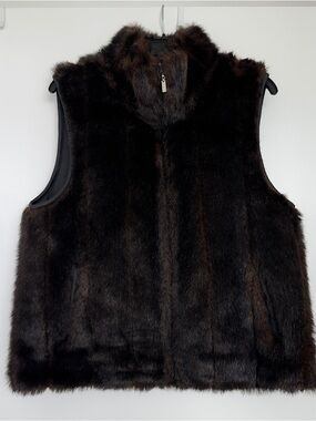 Reversible Brown Faux Fur Vest